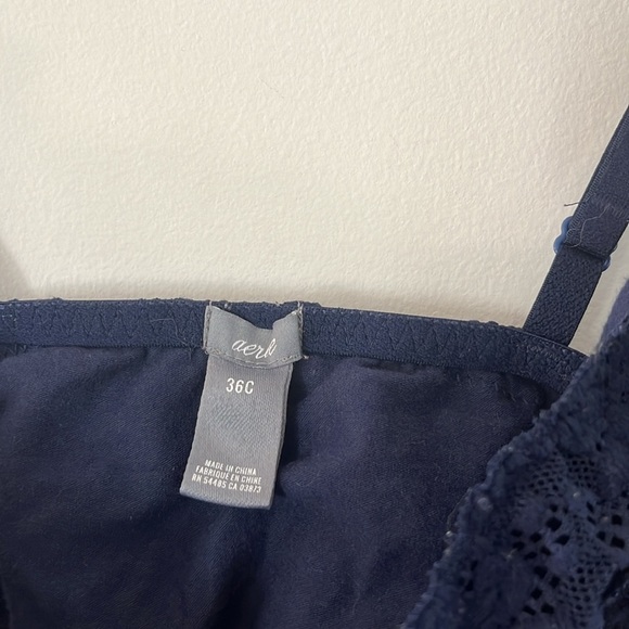aerie American Eagle Lace Bralette Navy Blue 36C - Picture 6 of 16